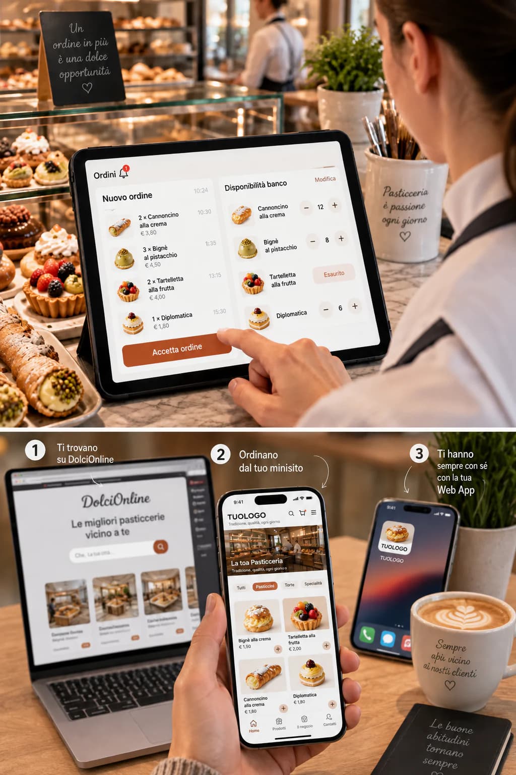 Percorso del cliente dal marketplace al minisito e alla Web App
